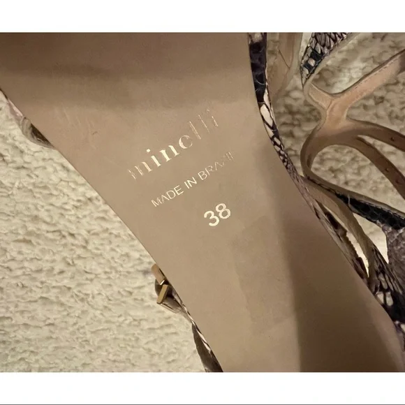 Minelli Python Leather Heeled Sandals - Picture 5 of 5